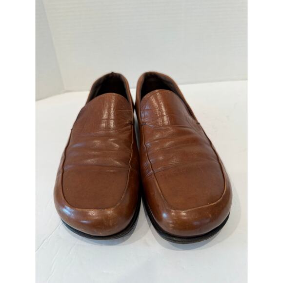 Authentic Prada Men\'s Brown Leather Slip On Classic Luxury Loafer‎ Shoes Sz 6.5 main image 6